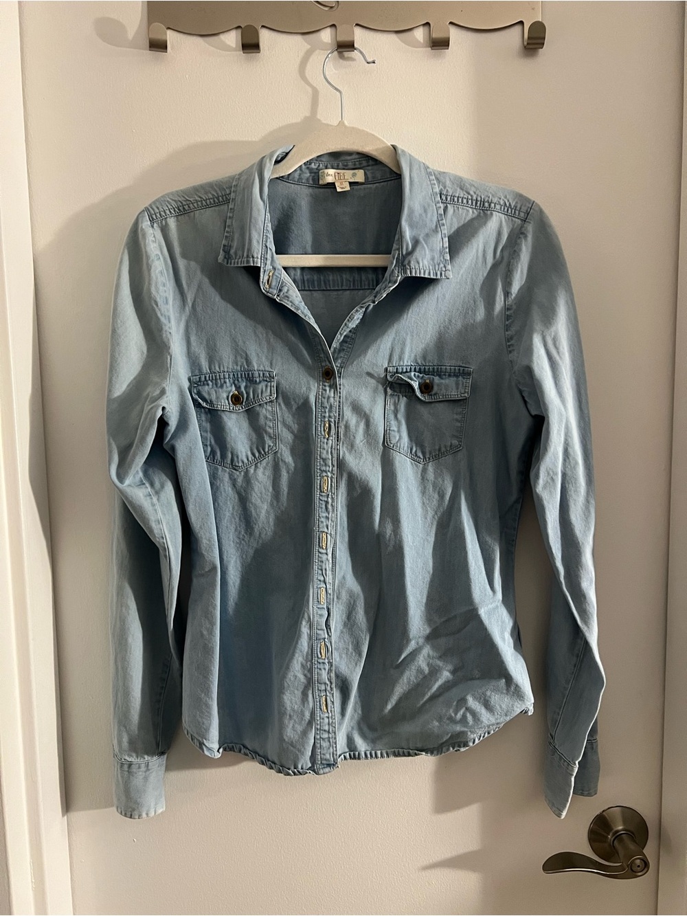 Light Wash Denim Button-Up Shirt